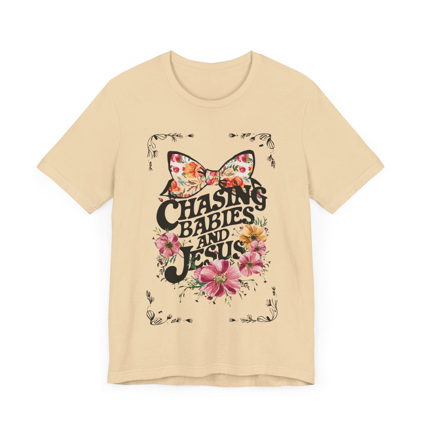 Chasing Babies & Jesus Coquette Motherhood Graphic Tee