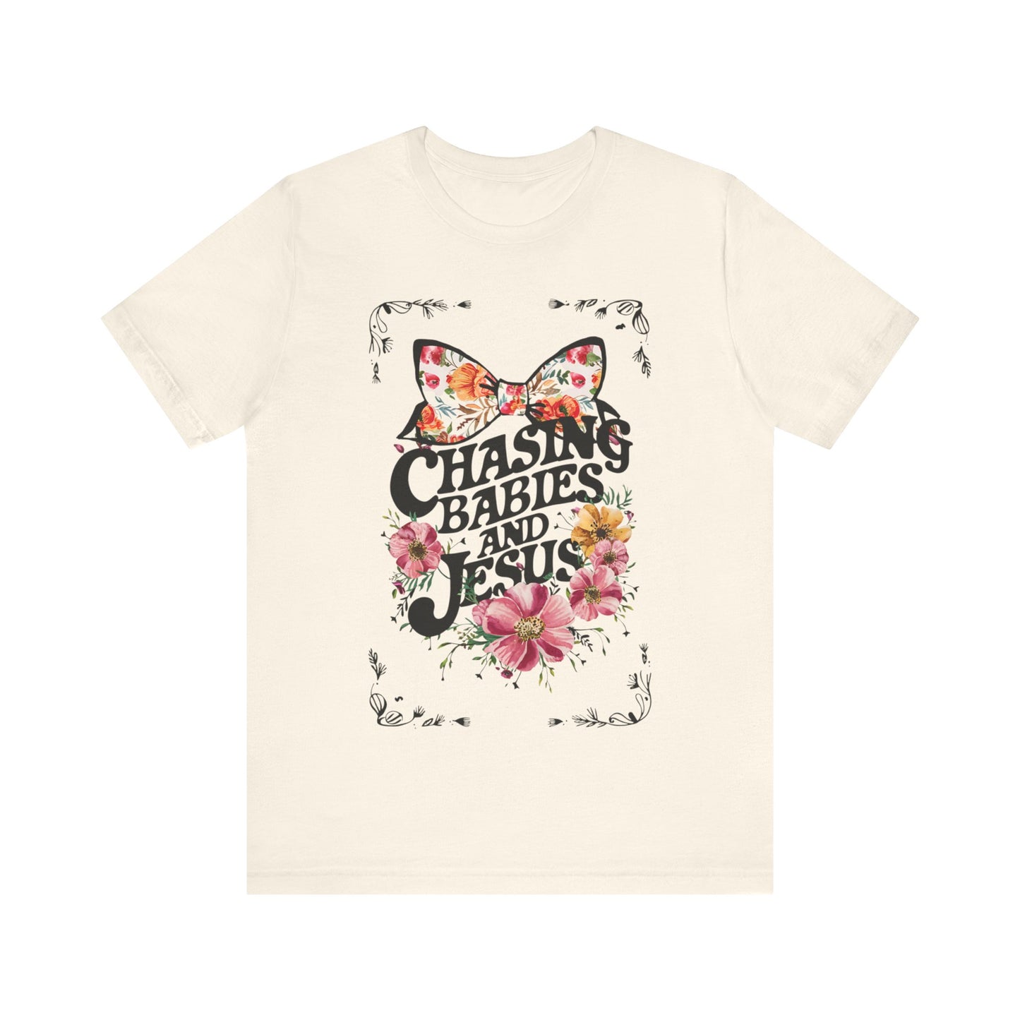 Chasing Babies & Jesus Coquette Motherhood Graphic Tee