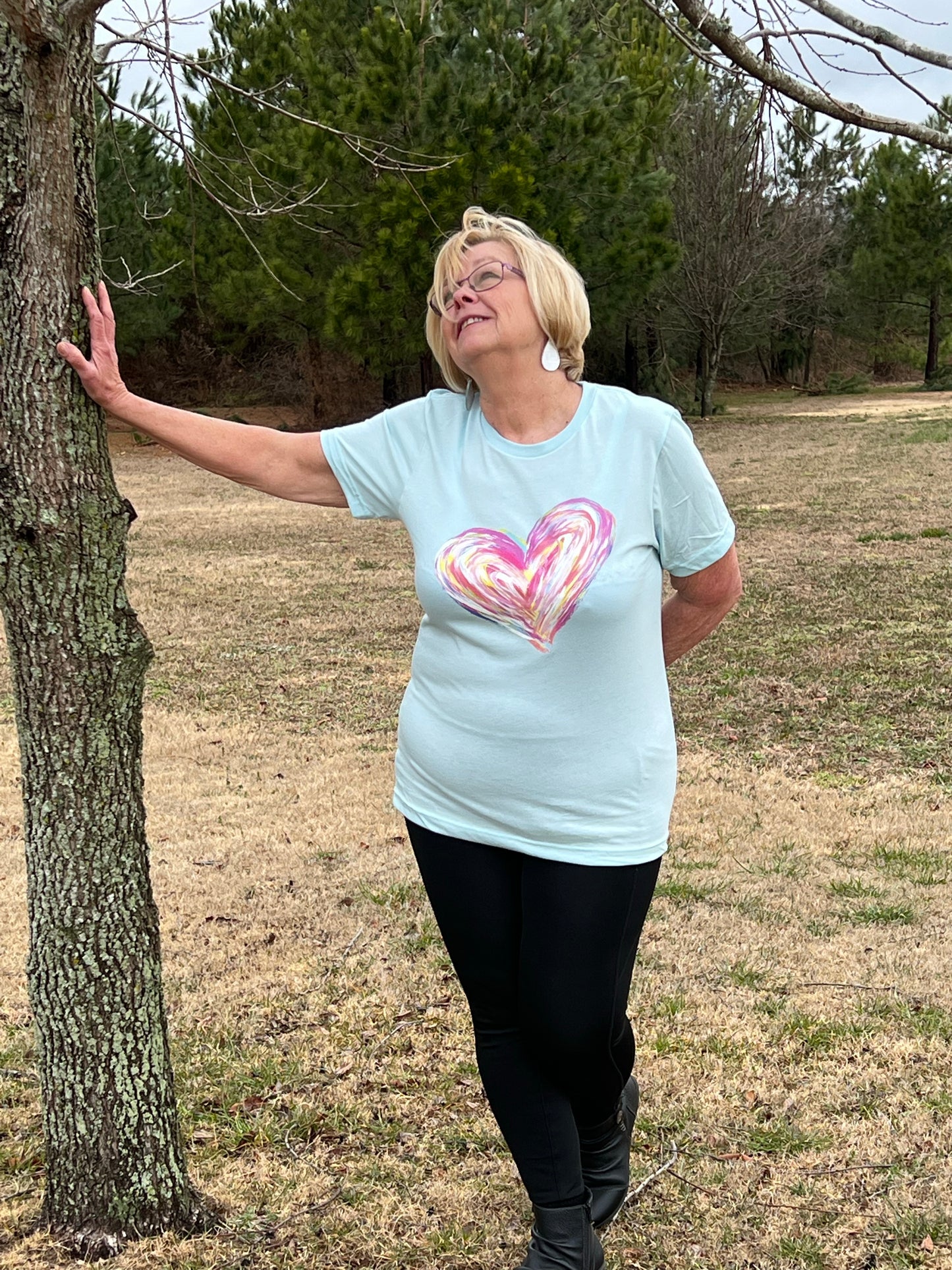 Colorful Brushstroke Heart Tee