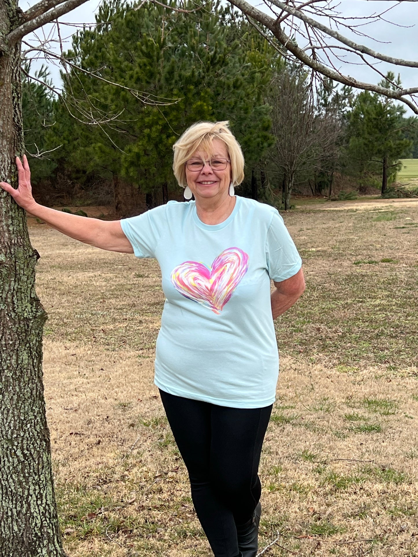 Colorful Brushstroke Heart Tee